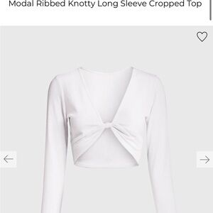 Alo White Long Sleeve Cropped Top